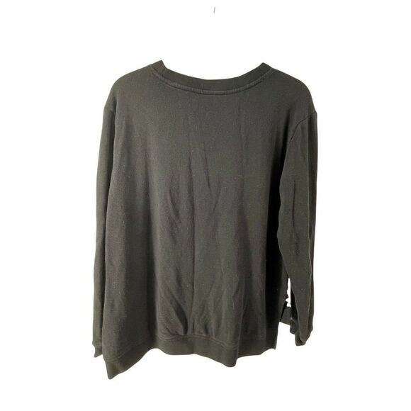 The Kooples Sport Sweatshirt Black White Striped Womens Size 2 Cropped Shirt Top - Picture 4 of 10